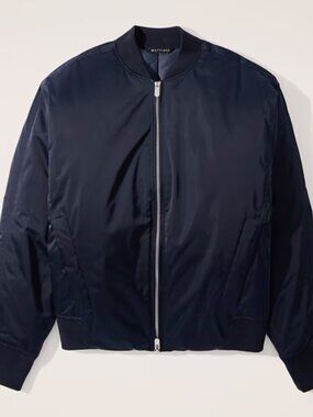 Athleta‎ Sateen Bomber Jacket Women's Simone Navy Full Zip
